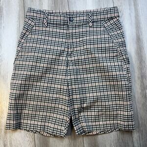 Lululemon Kahuna Chino Shorts Mens Size 32 Gray Pink Golf Check Stretch Preppy